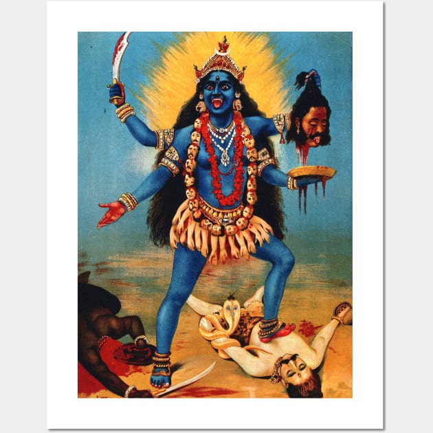 Kali trampling Shiva Wall Art by kaliyuga